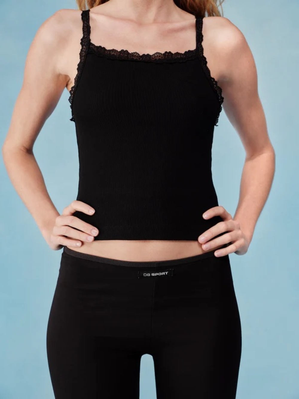 Mia lace tank black